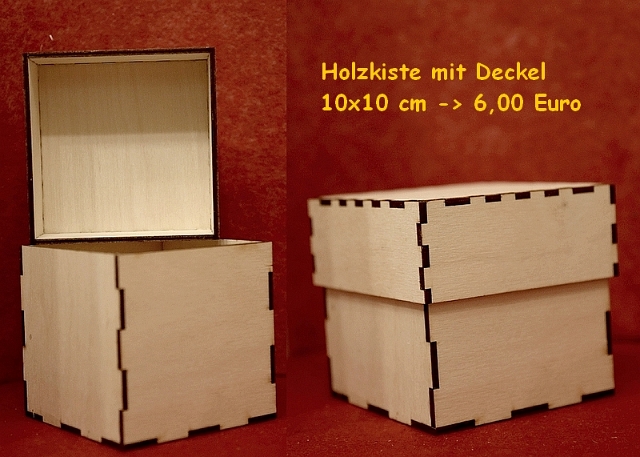 Holzkiste mit Deckel 10x10